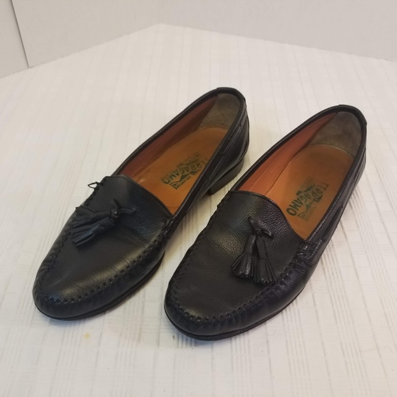 EUC. Salvatore Ferragamo Black Tassel Slip On 10 D - Picture 3 of 8